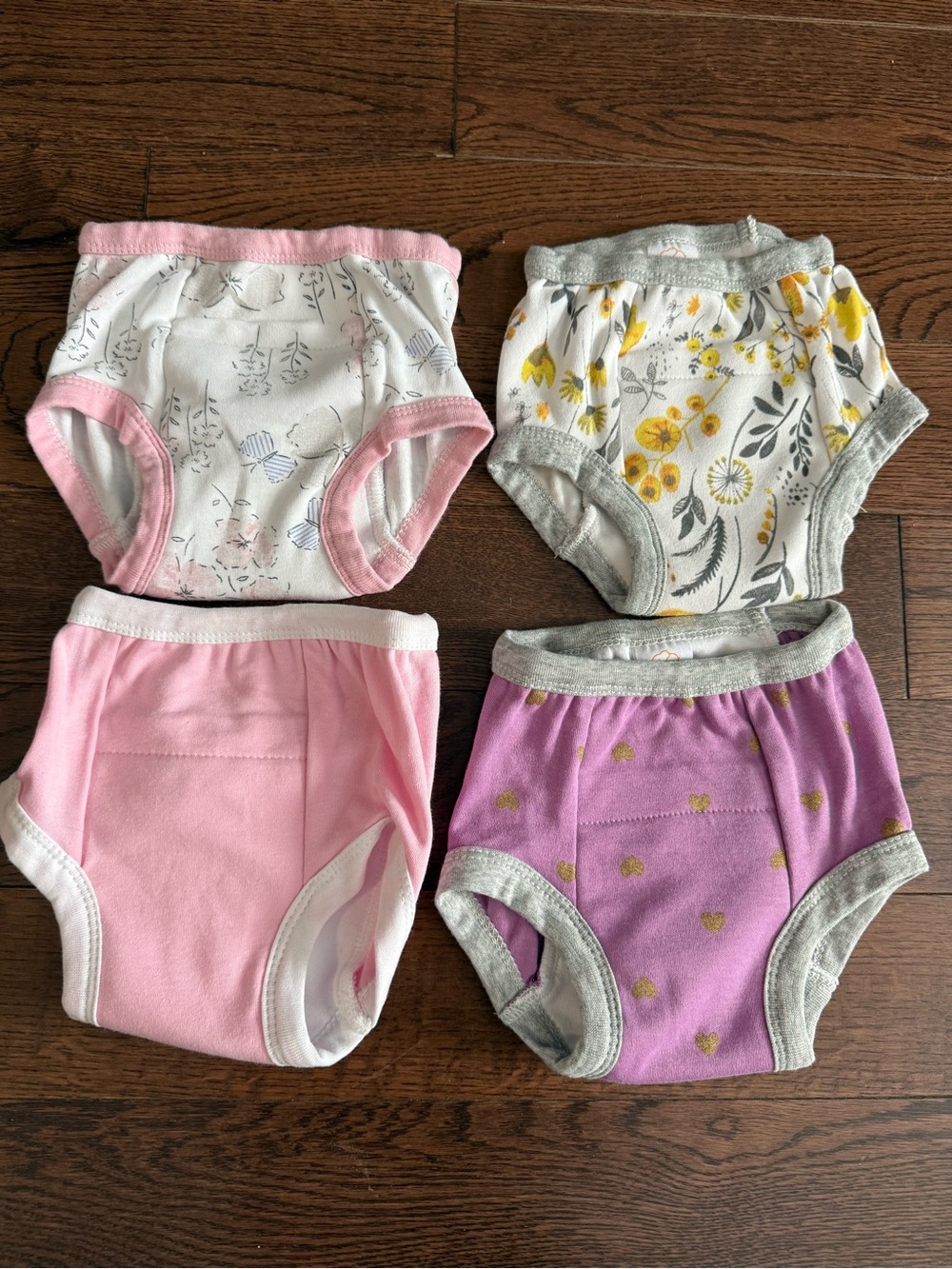 Toddler Padded Training Underwear Pack - Pink, Purple, White, Yellow Floral